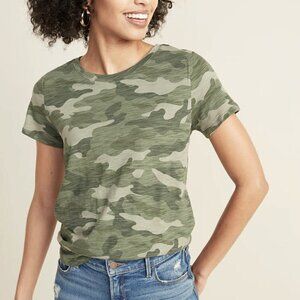 Old Navy EveryWear Slub Knit Tee Green Camo